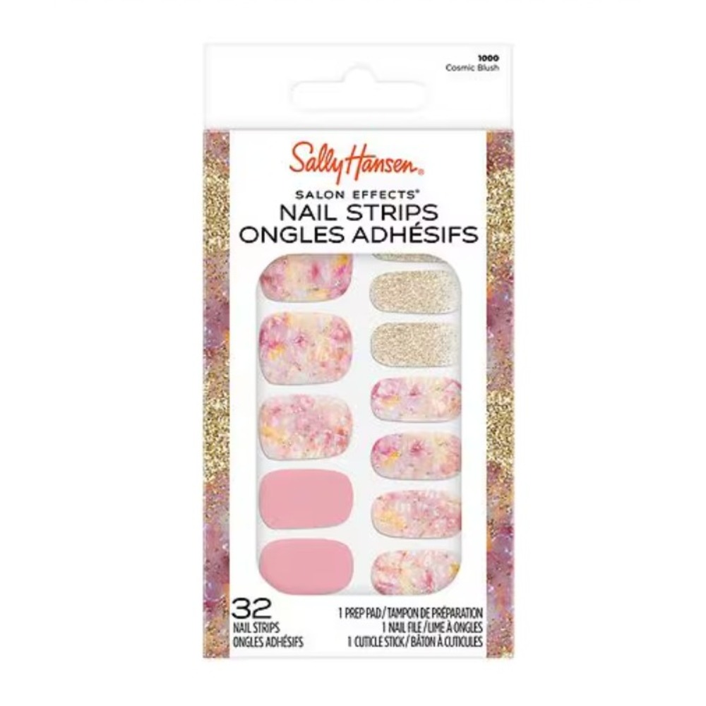 Sally Hansen Salon Effects Nail Strips Cosmic Blush 1000 New!